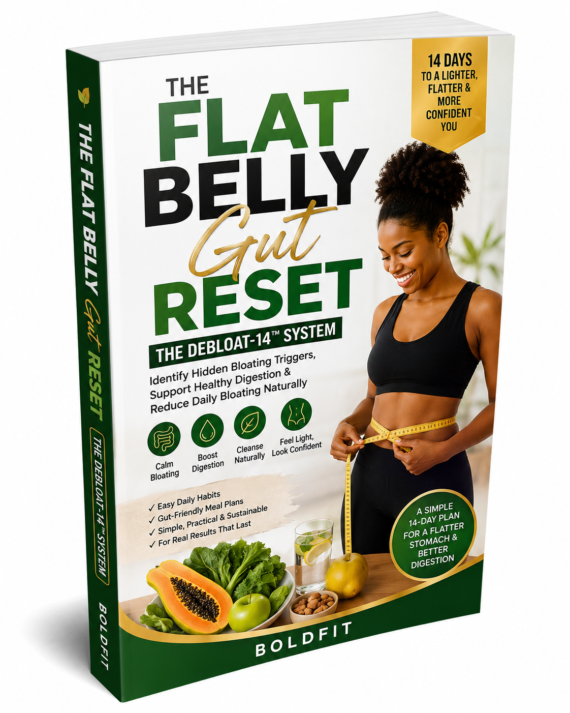 The Flat Belly Gut Reset™ — 3D Book Mockup